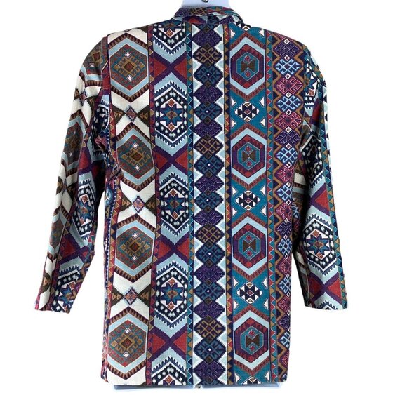 Vintage Blazer Jacket Size Medium Southwestern Print Raphael Lorenzo California - Picture 2 of 5